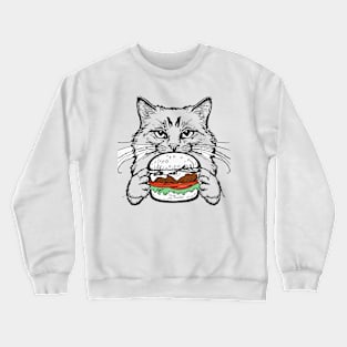 hungry, cute cat Crewneck Sweatshirt